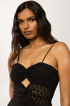 Santa Barbara Lace Bustier Dress - Black