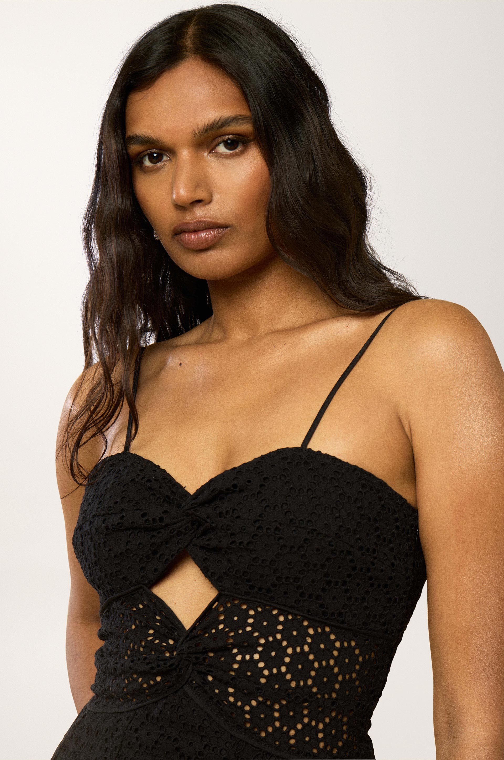 Santa Barbara Lace Bustier Dress - Black
