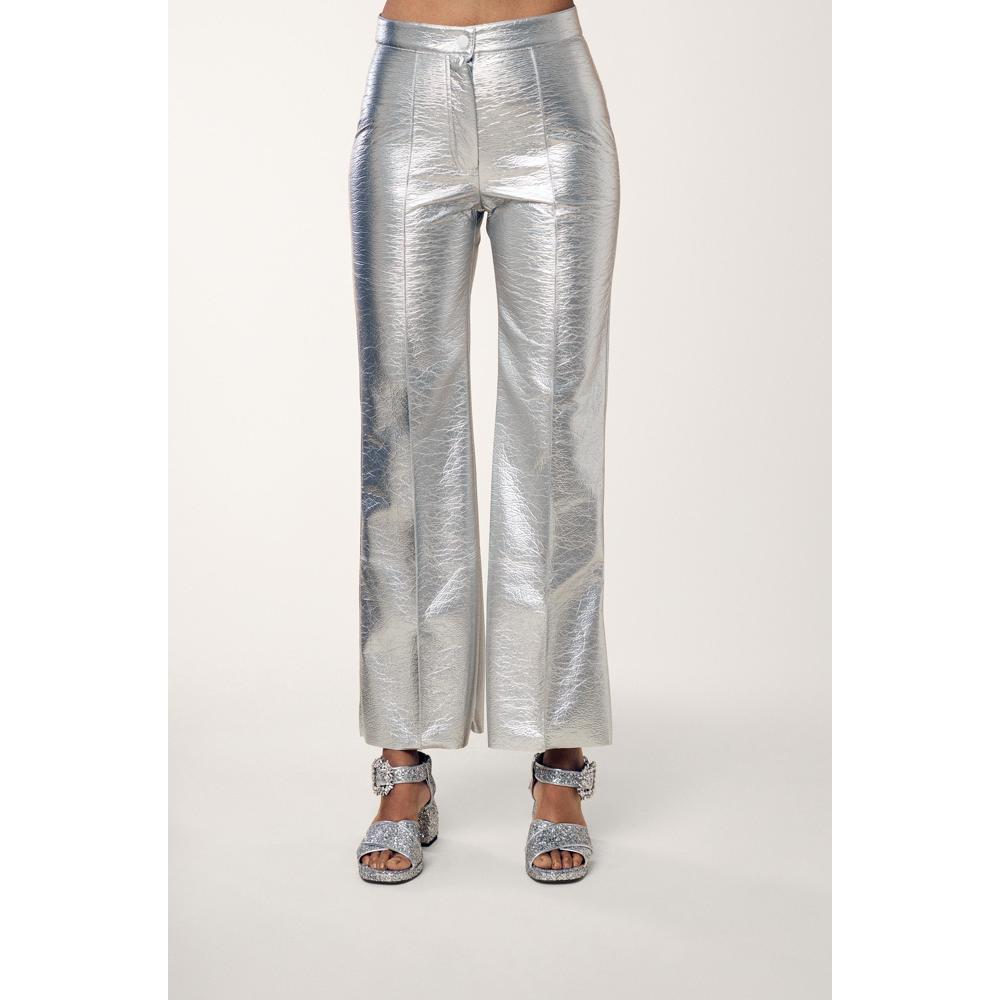 Vinyl Trousers - Silver - Women