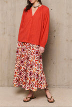 Camisa de manga larga Candice - Rojo