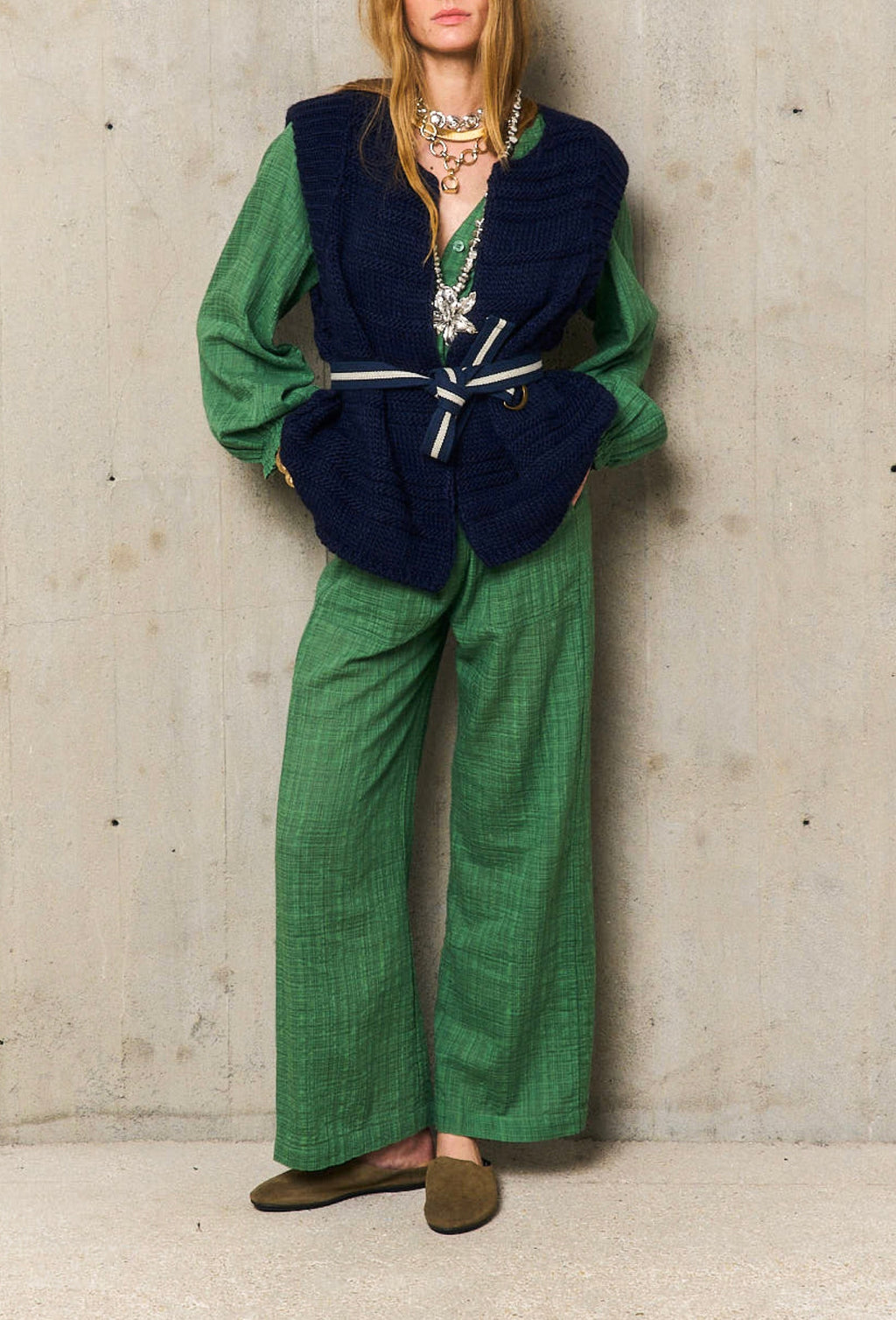 Ærmeløs Cardigan Kristy - Marineblå