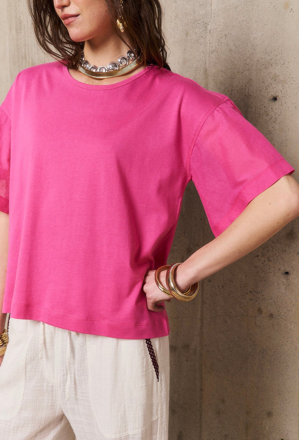 T-Shirt Km Sabrina - Roze
