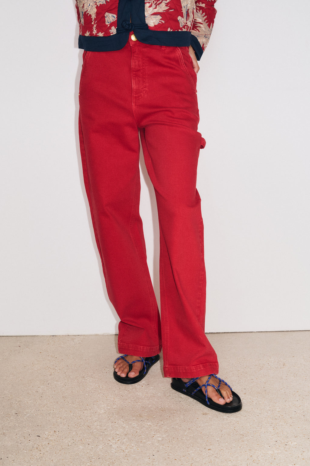 Juliette Worker Trousers - Red