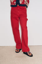 Juliette Worker Trousers - Red