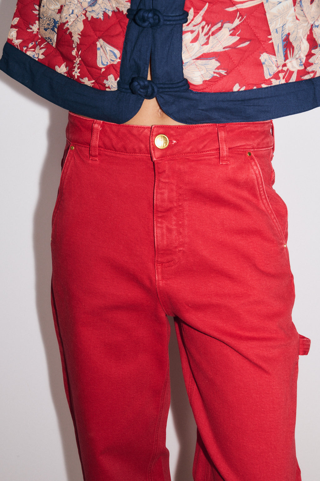 Juliette Worker Trousers - Red