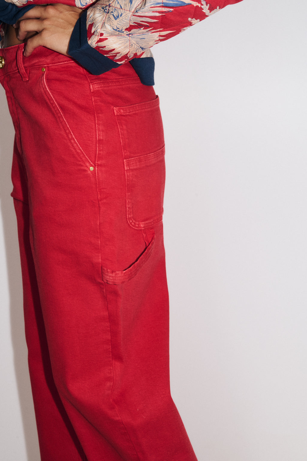 Juliette Worker Trousers - Red
