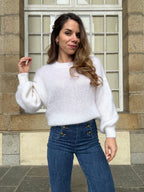 Punto Gaia De Mohair Y Lana Blanco