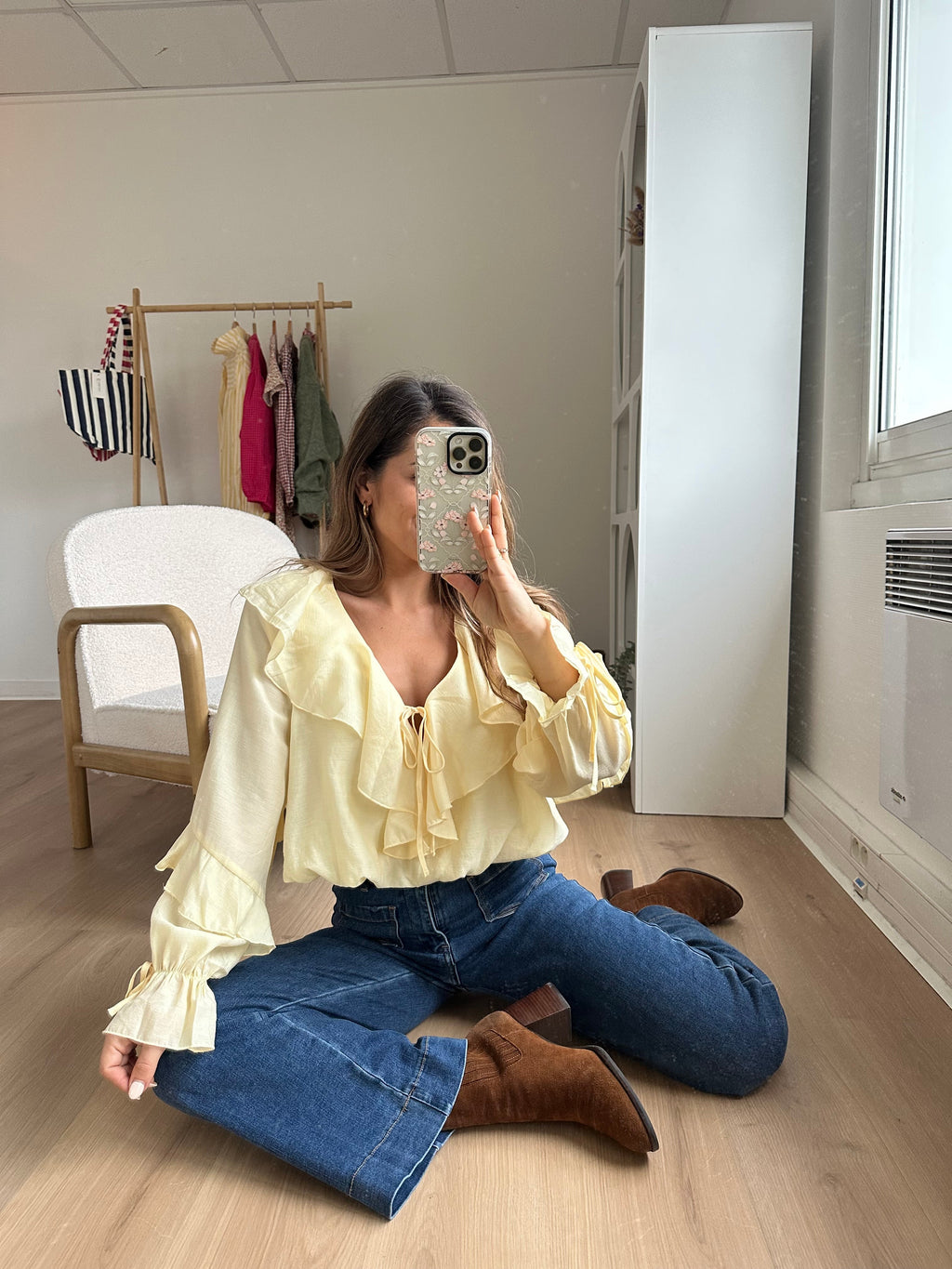 Pale Yellow Iris Blouse