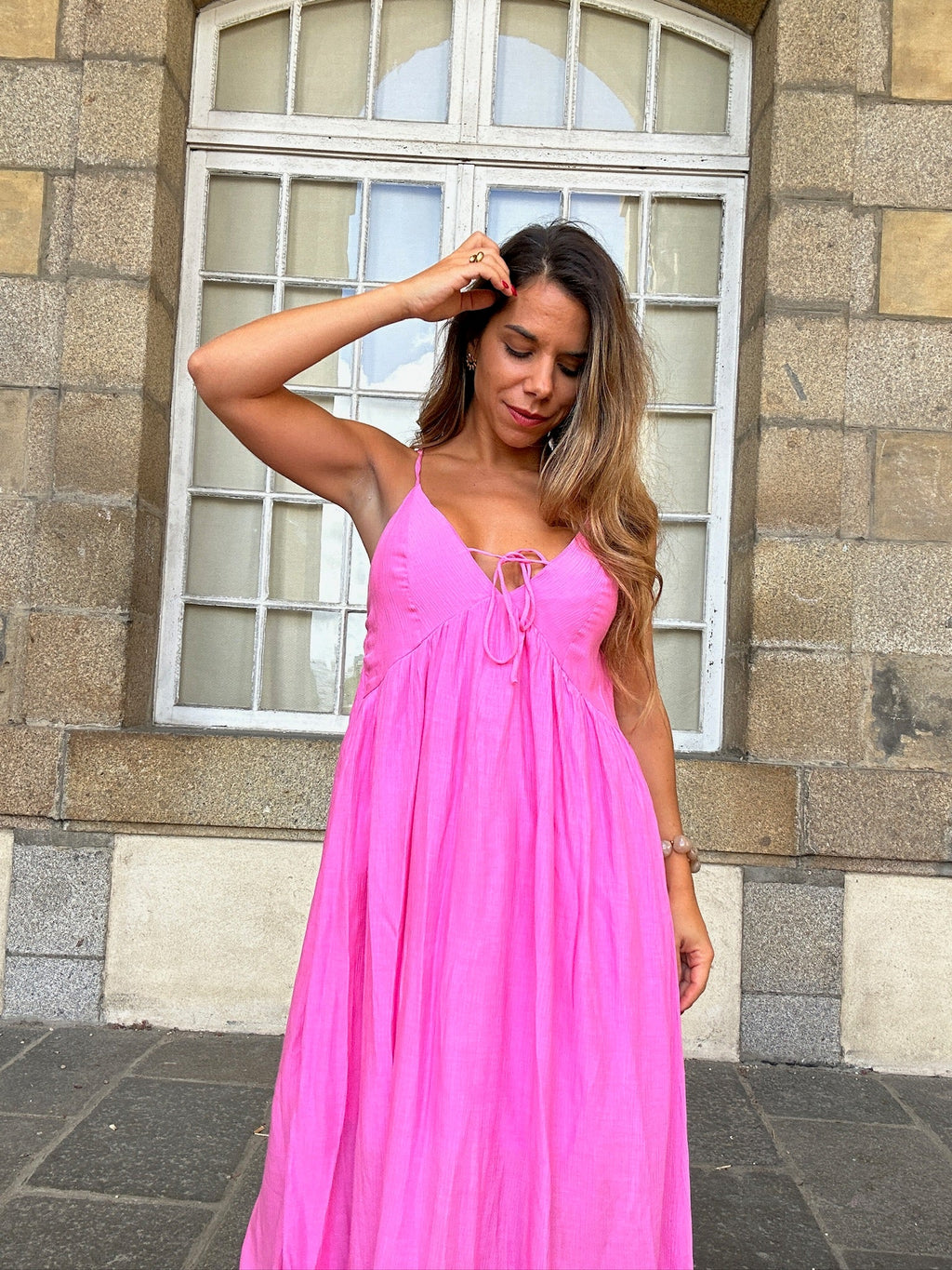 Stella pink maxi dress