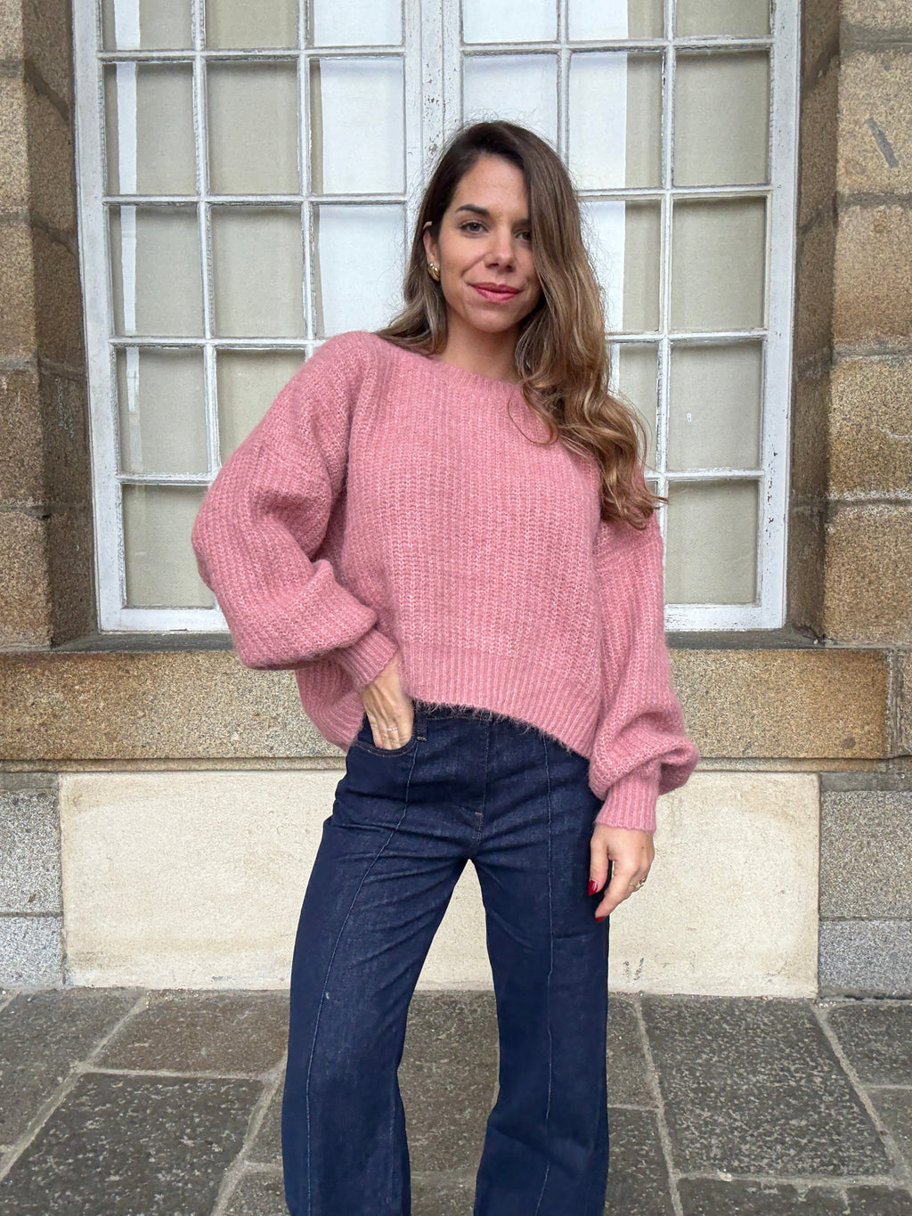 Jersey de punto Jade Rosa Viejo