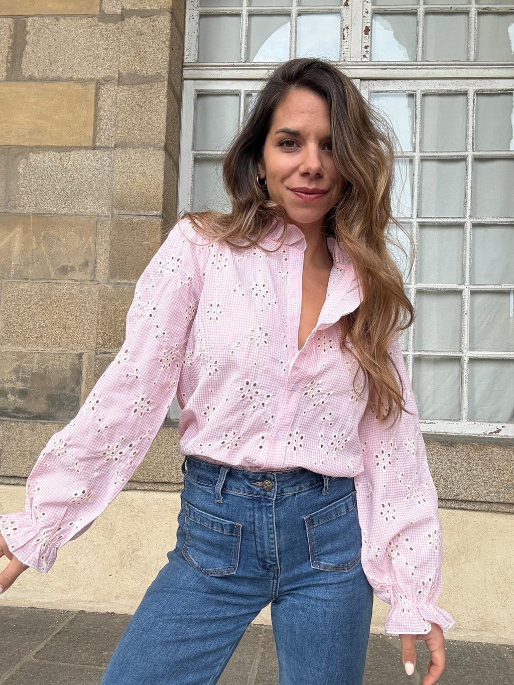 Embroidered Blouse Baby Pink Apolline
