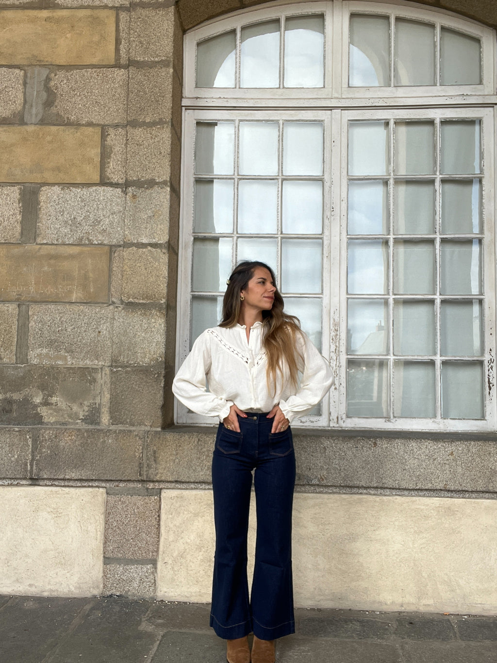 Blusa Angèle Crudo Bordada
