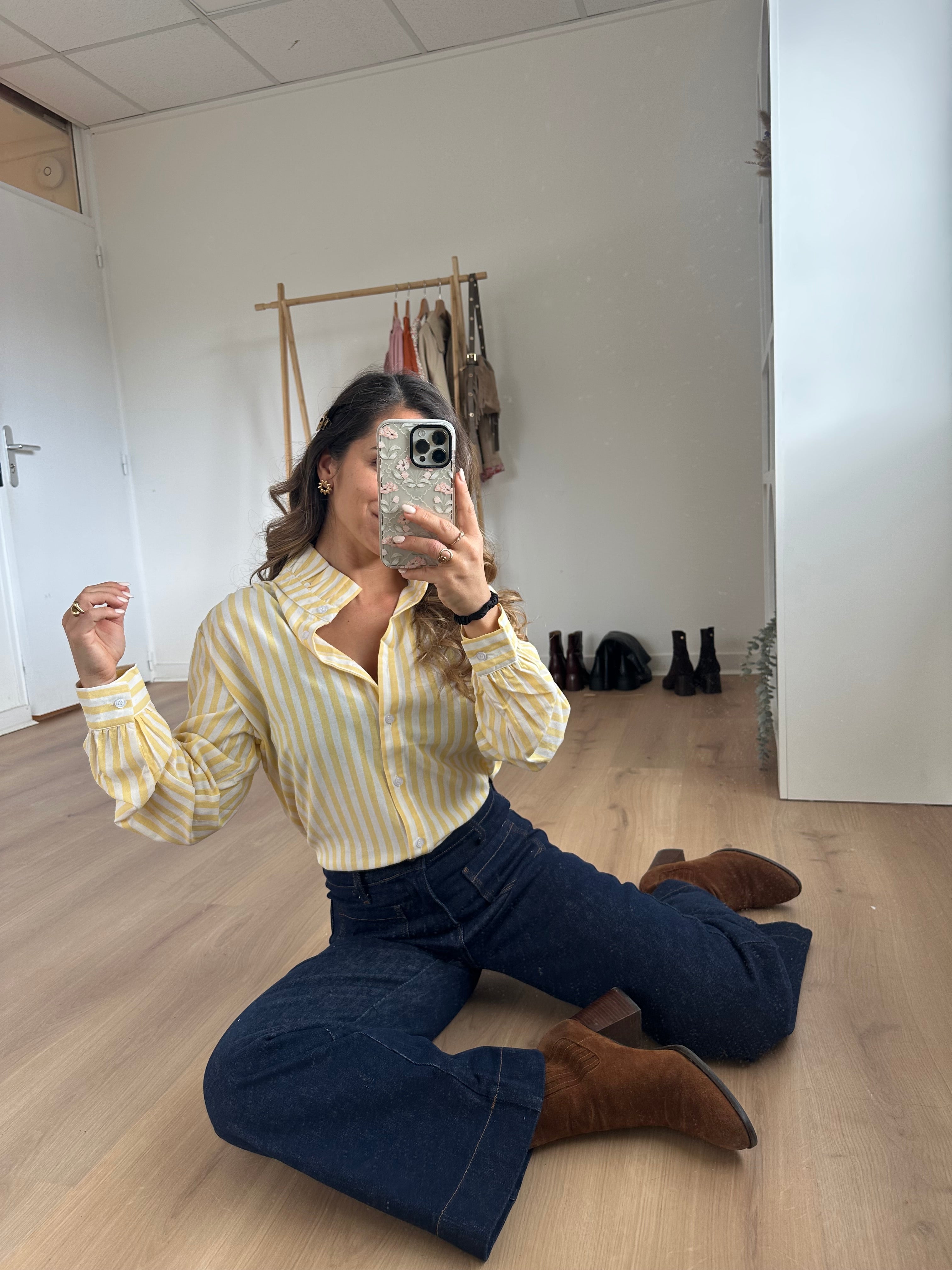 Colette Yellow Striped Blouse