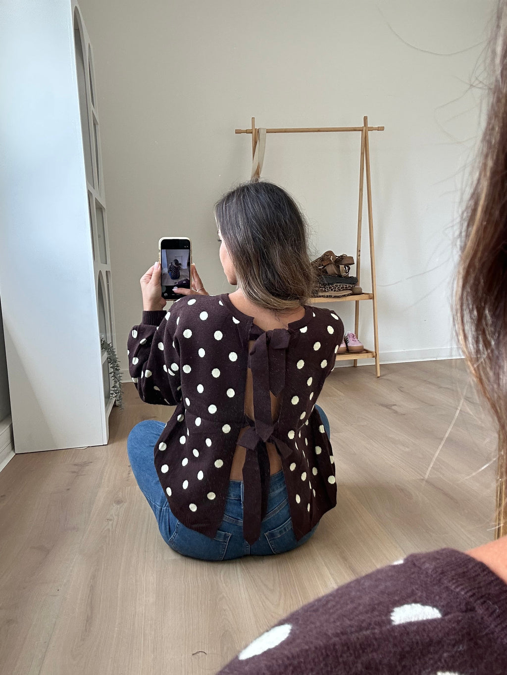 Pull à pois chocolat Zélie