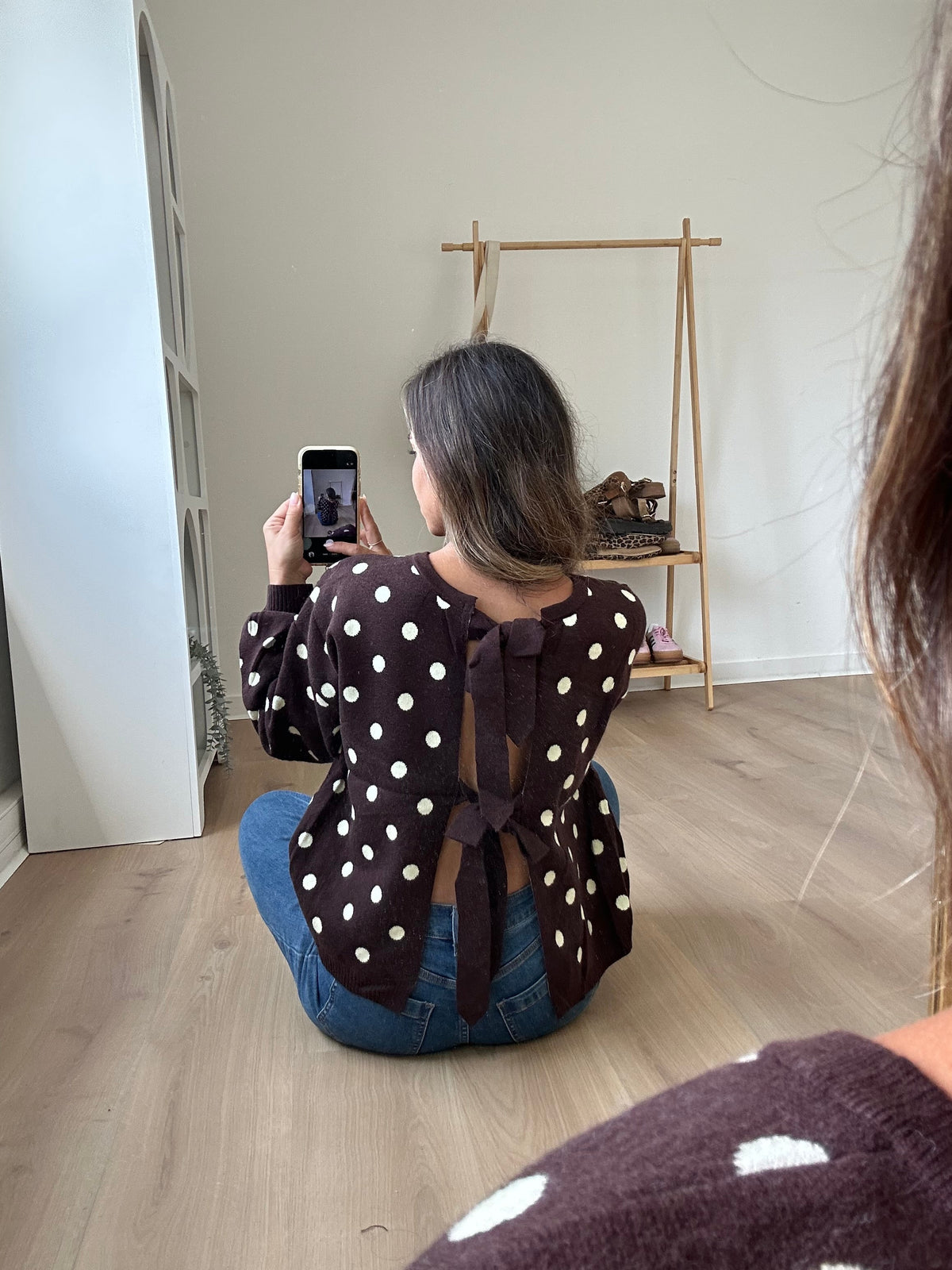 Pull à pois chocolat Zélie