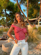 Blommig topp Lina