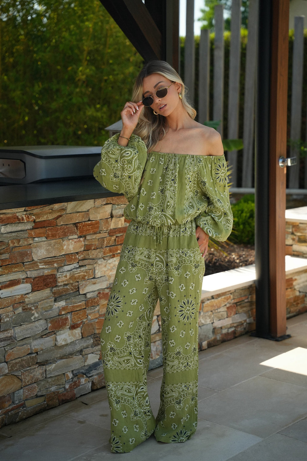 Blouse Imprimée Nita - Verte