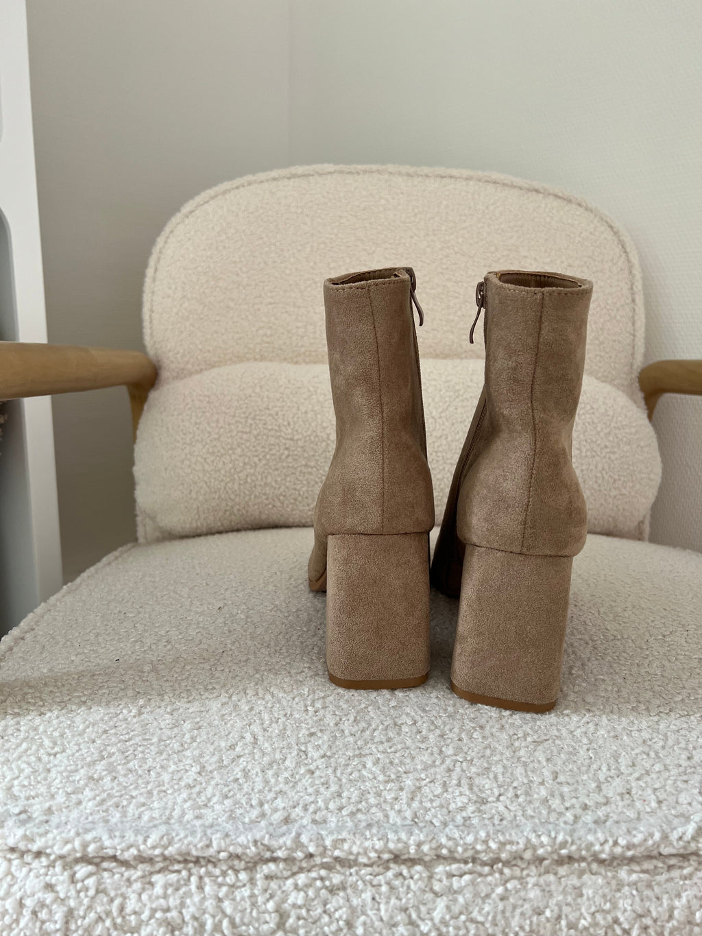 Mia Beige Suede Ankle Boots