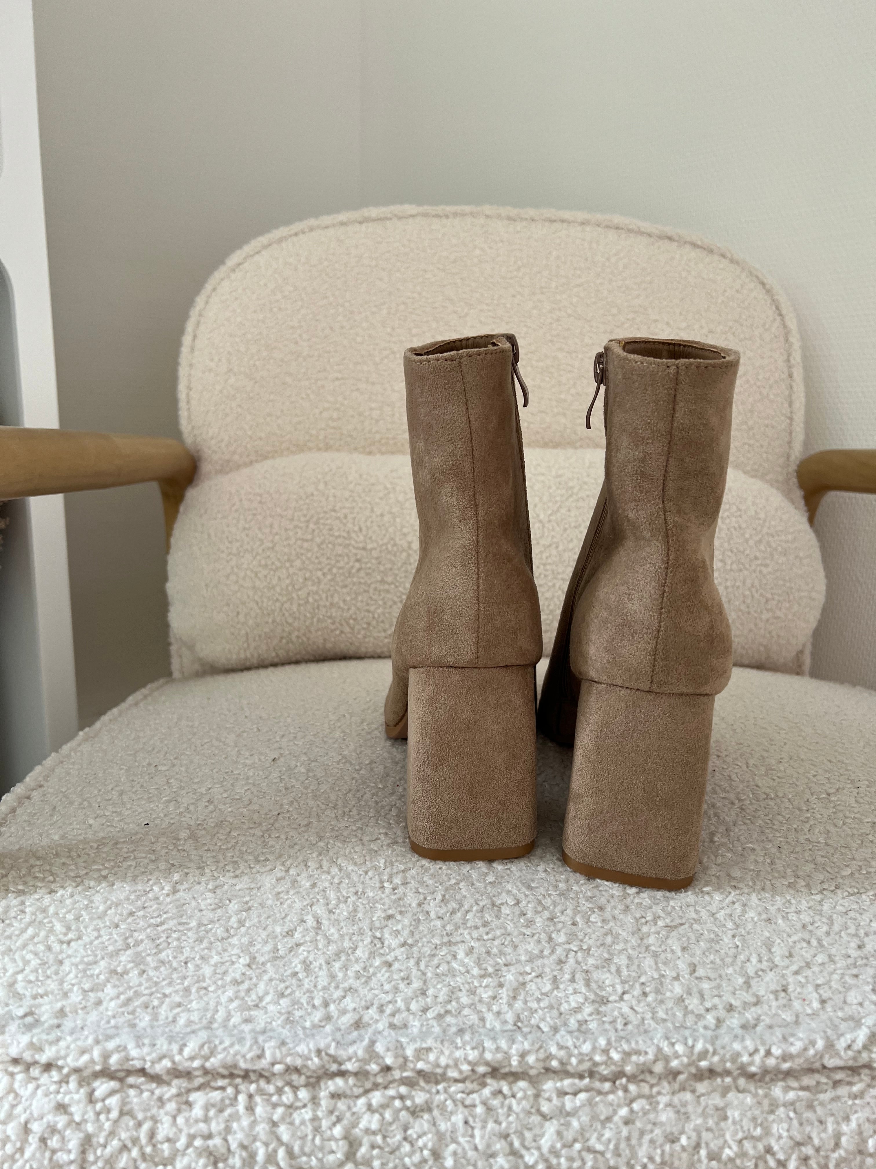 Mia Beige Suede Ankle Boots