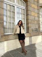 Veste effet suédine Jihane beige