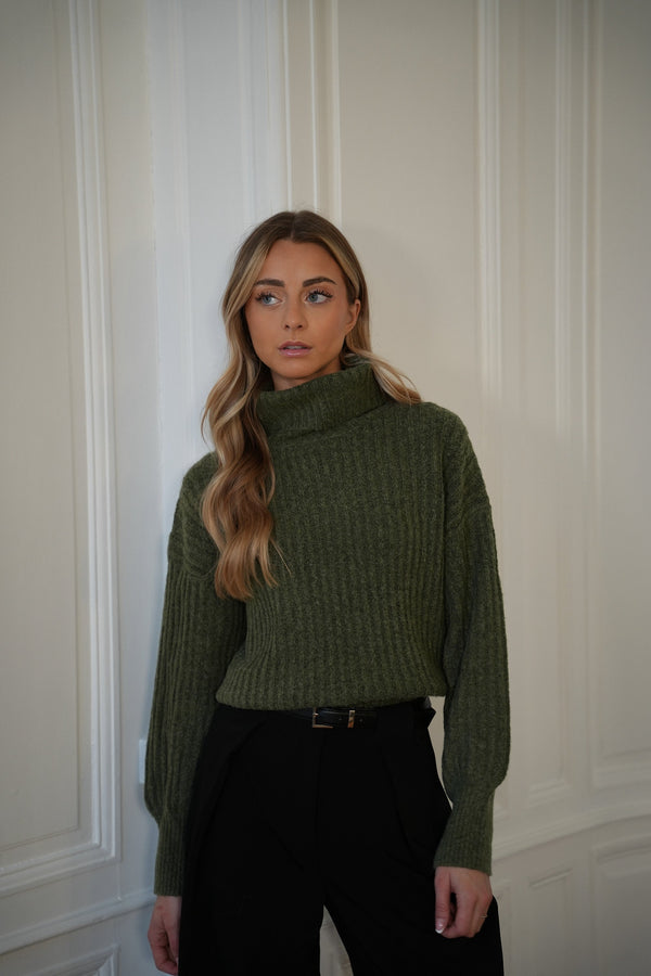 Pull Col Roulé Jules - Kaki