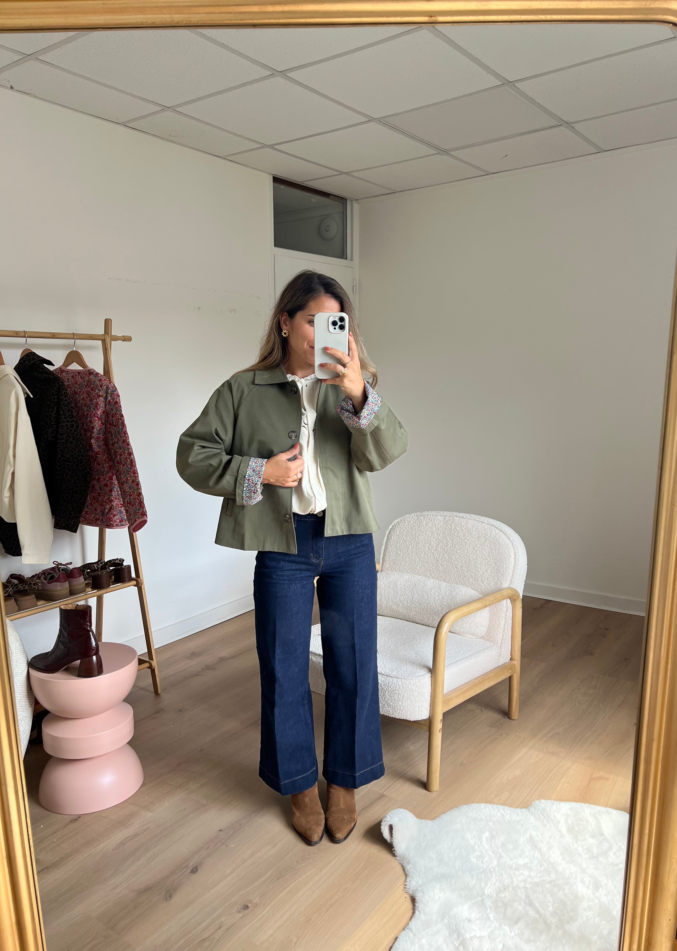 Veste Trench Edith En Coton Liberty Kaki