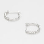 "Sparkling Hoop" Earrings - White Gold