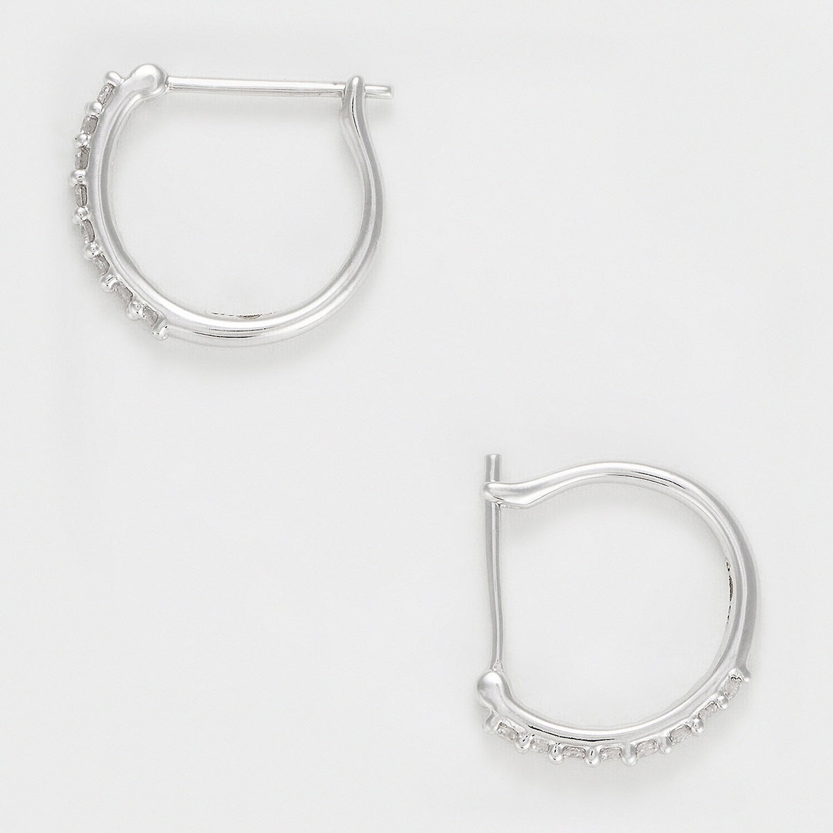 "Sparkling Hoop" Earrings - White Gold