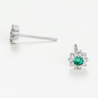 Emerald Star Earrings D0.12/24 E0.30/2 - White Gold