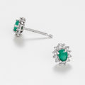 Emerald Star Earrings D0.12/24 E0.30/2 - White Gold