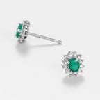 Emerald Star Earrings D0.12/24 E0.30/2 - White Gold