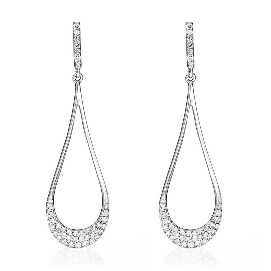 Pendientes “Preciosas Gotas de Amor” D0.29/80 – Oro Blanco 375/1000