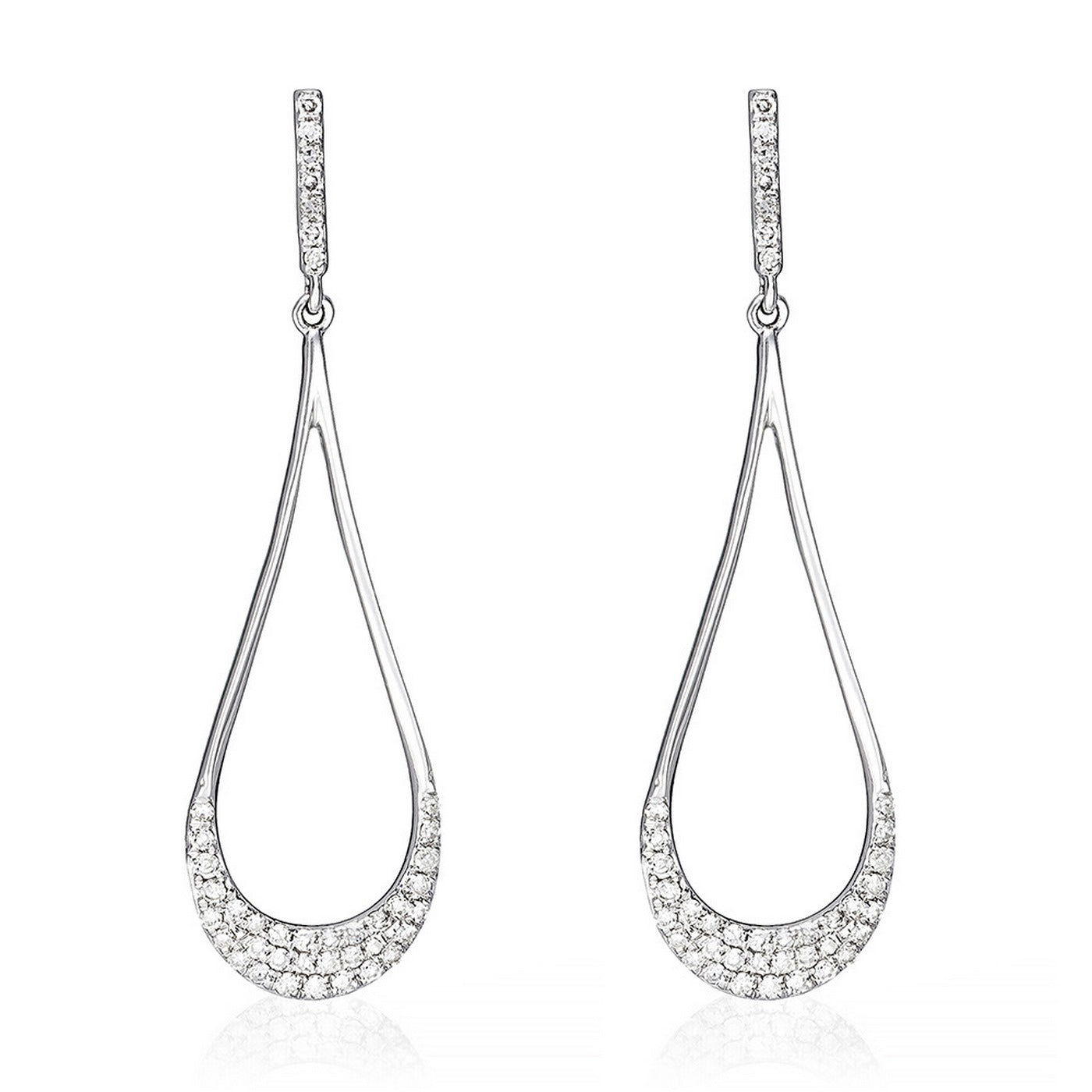Pendientes “Preciosas Gotas de Amor” D0.29/80 – Oro Blanco 375/1000
