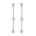 Earrings, 'Three Precious Rounds' Diamonds 0.09/6 - 375/1000 White Gold