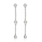 Earrings, 'Three Precious Rounds' Diamonds 0.09/6 - 375/1000 White Gold