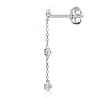 Earrings, 'Three Precious Rounds' Diamonds 0.09/6 - 375/1000 White Gold
