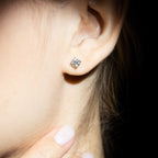 Earrings "Single Diamond 1 Carat" D1Ct/2 - White Gold 750/1000