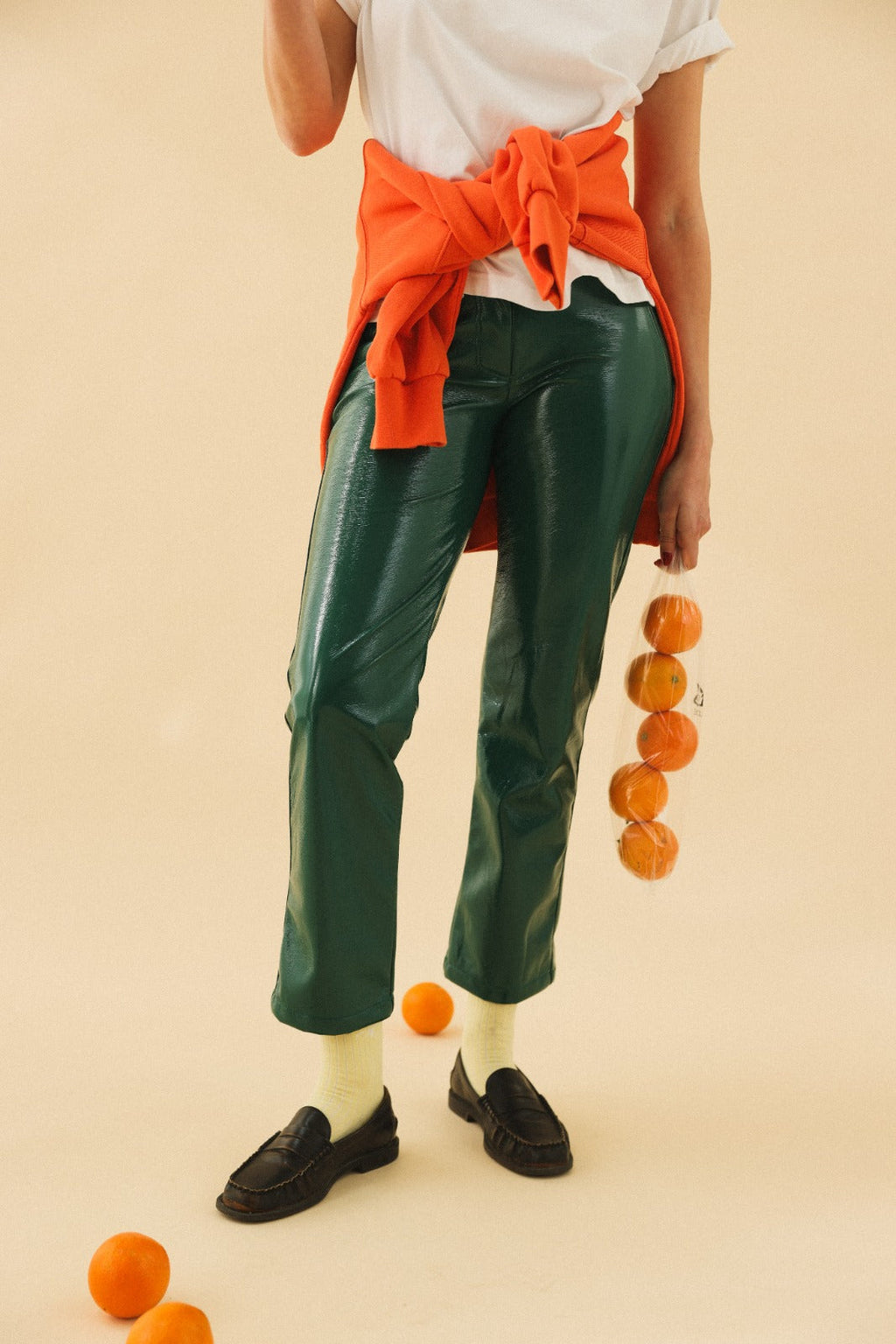 Pantalón Brune de vinilo verde