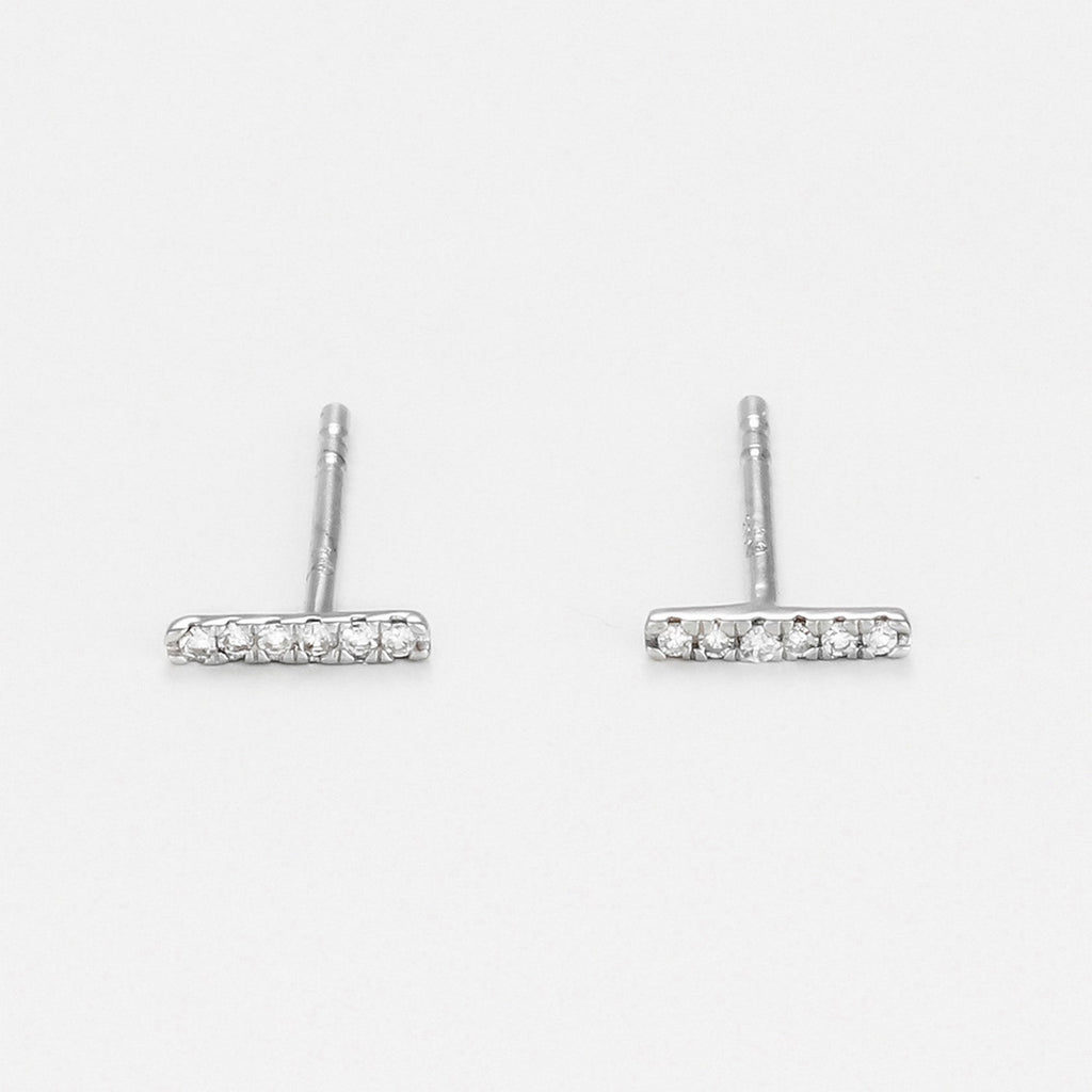 "Precious Barrette" Earrings D0.03/12 - 375/1000 White Gold