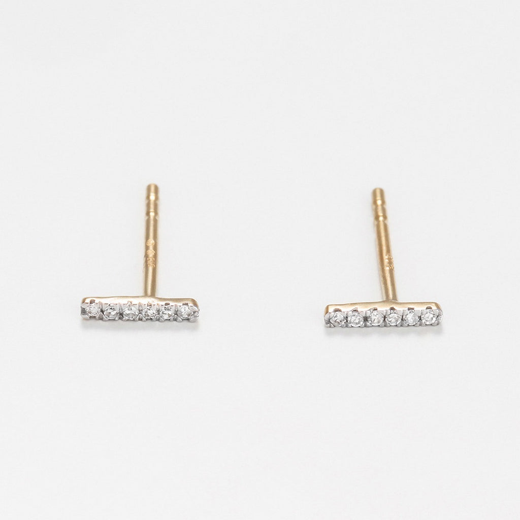 "Precious Barrette" Earrings with 0.03/12 Diamonds - Yellow Gold