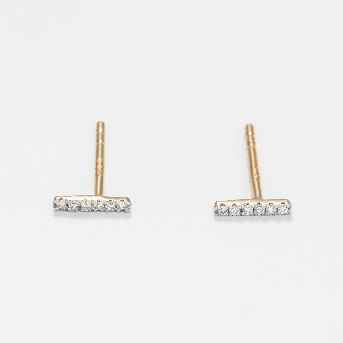 "Precious Barrette" Earrings with 0.03/12 Diamonds - Yellow Gold