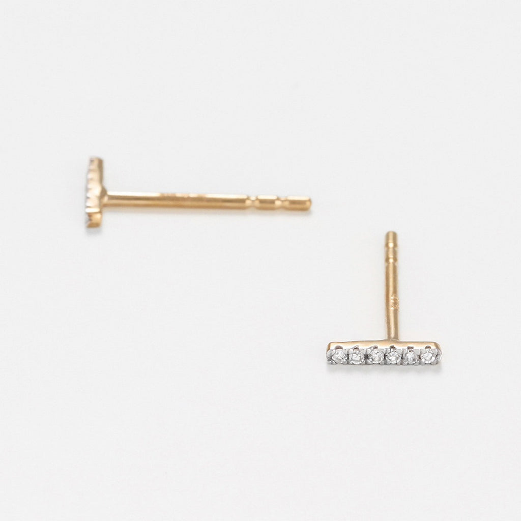 "Precious Barrette" Earrings with 0.03/12 Diamonds - Yellow Gold