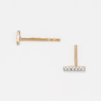 "Precious Barrette" Earrings with 0.03/12 Diamonds - Yellow Gold