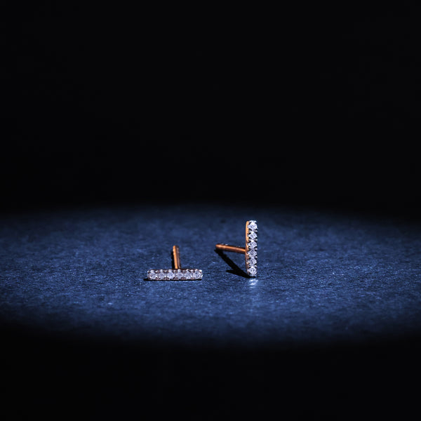 "Precious Barrette" Earrings with 0.03/12 Diamonds - 375/1000 Rose Gold