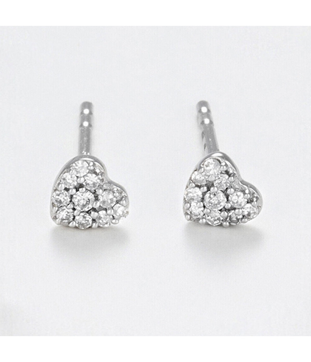 "Diamond Hearts" Earrings - 0.07Ct/20 Diamonds - White Gold