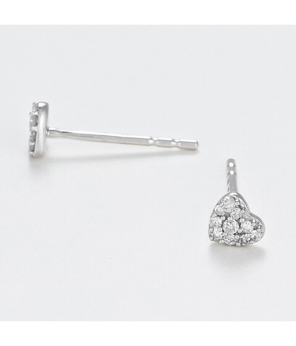 "Diamond Hearts" Earrings - 0.07Ct/20 Diamonds - White Gold
