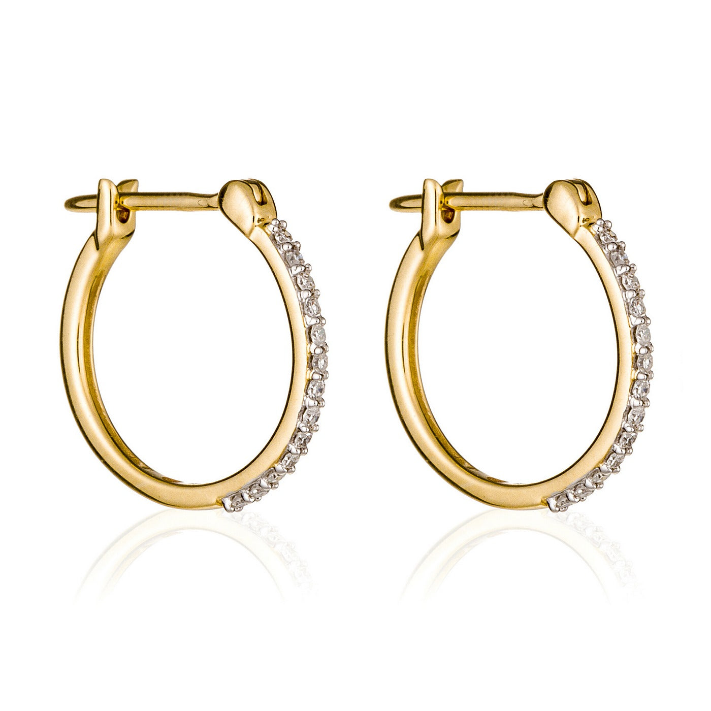 "Sublime Hoop Earrings" D0.10Ct/26 - 375/1000 Yellow Gold