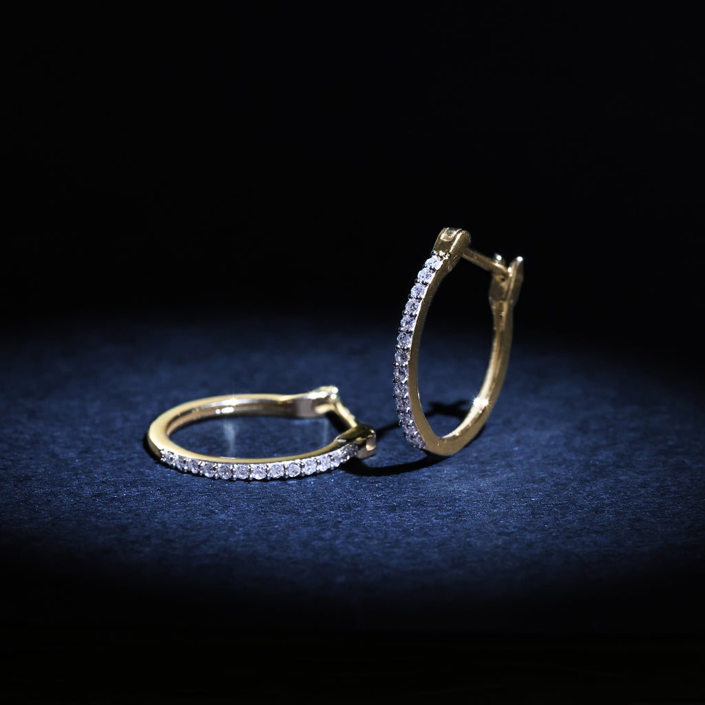 "Sublime Hoop Earrings" D0.10Ct/26 - 375/1000 Yellow Gold