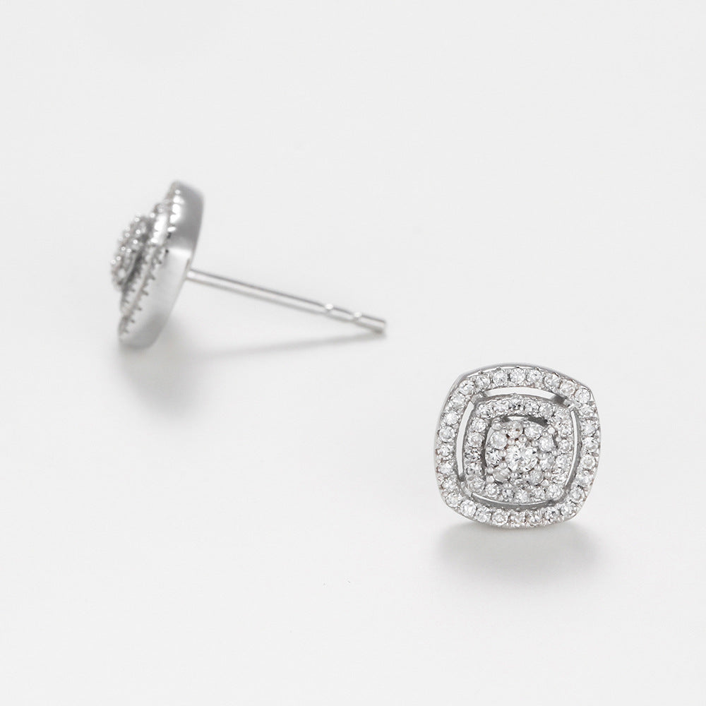 Pendientes de Diamantes “Carré Richesse” 0.25/116 – Oro Blanco 375/1000