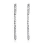 Pendientes "Caída Recta" D0.1/40 - Oro Blanco 375/1000